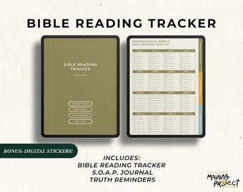 Digital Bible Reading Tracker | SOAP Journal, Stickers (PDF)