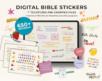 687+ Faith Digital Stickers for Goodnotes | Bible Journaling (PNG)
