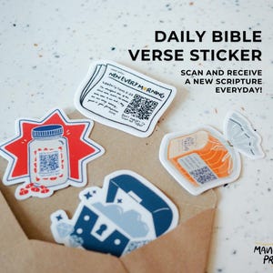 QR Code Bible Verse Sticker Pack | Daily Scripture Stickers
