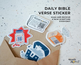 QR Code Bible Verse Sticker Pack | Daily Scripture Stickers