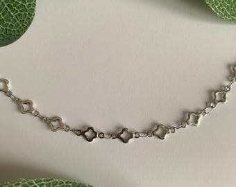 SILBER Kleeblatt Kette Halskette