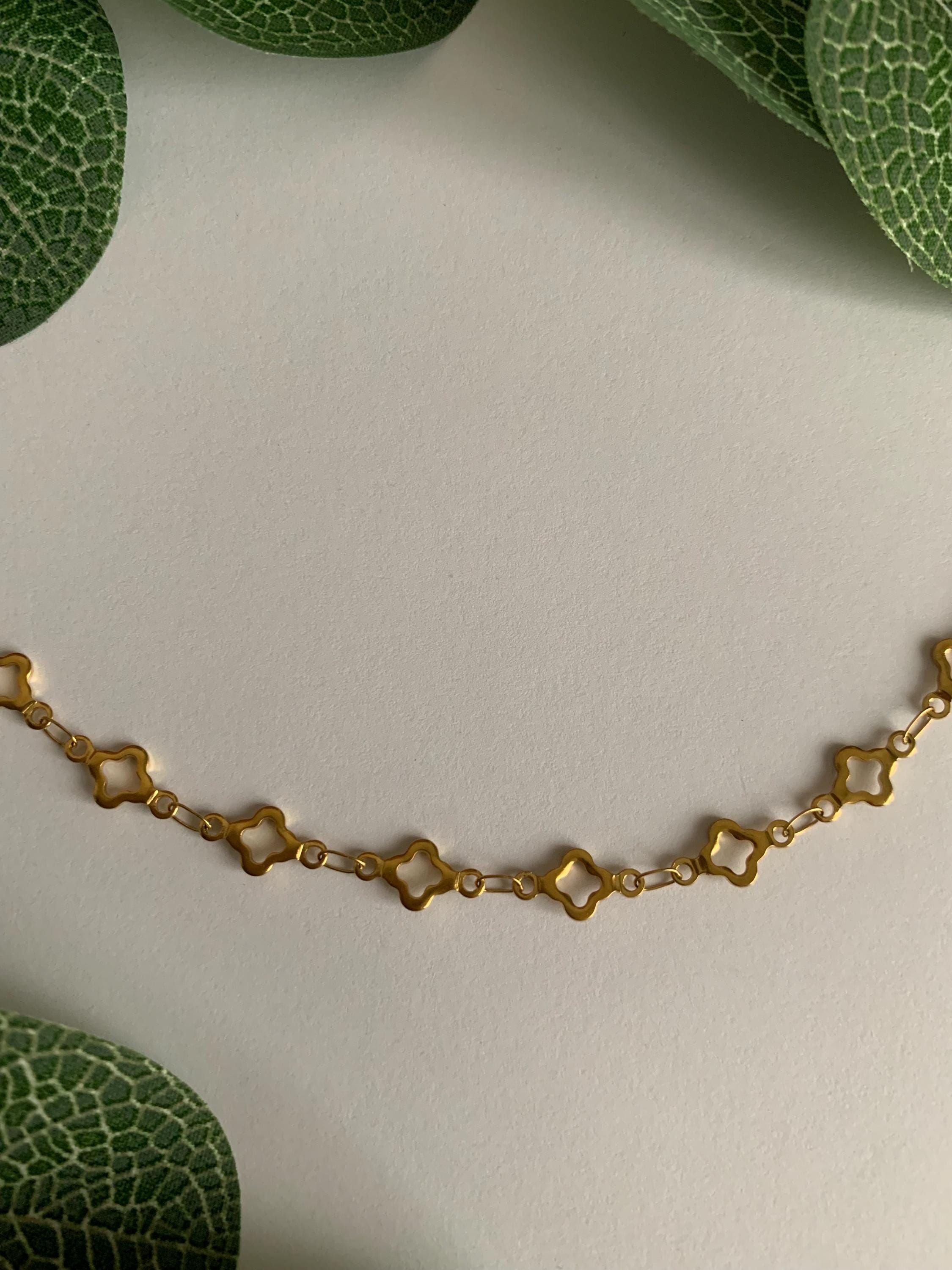 GOLD FOUR LEAF Clover Chain Necklace - Etsy
