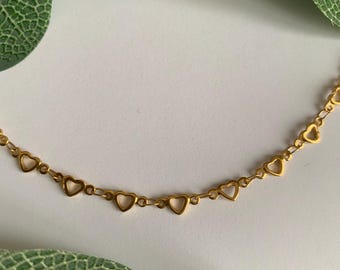GOLD HOLLOW HEART Halskette