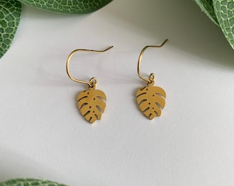 MONSTERA BLATT TROPFEN Ohrringe