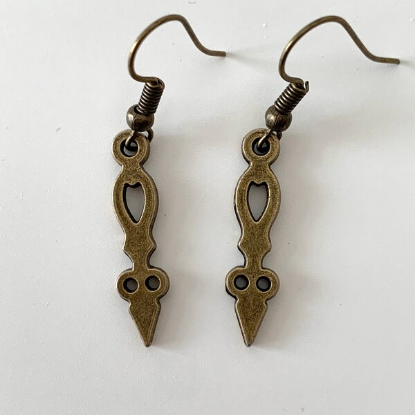 STEAMPUNK CLOCK HAND Drop Earrings