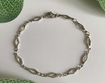 SILBER RHOMBOID KETTE Armband