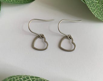 SILBER OFFENE HERZ Ohrringe