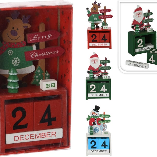 Christmas countdown wooden various