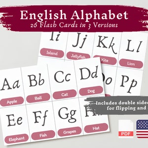 Flash Cards ABC English | montessori toddler kids learning printables flashcards montessori printable preschool activities cards