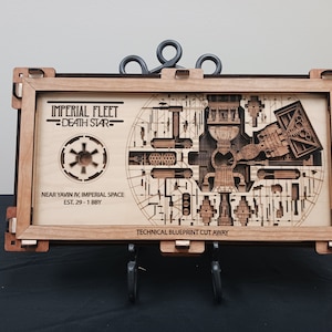 Star Wars Death Star Cross Section, Death Star Technical Blueprint, Star Wars Gift, Wall Art, Man Cave Decor, Engraved Death Star