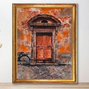Roman Door | Premium Giclée Canvas Enriched with Vibrant Handcrafted Oil Paint - Textured Art Painting - Home Wall Decor & Unique Gifts