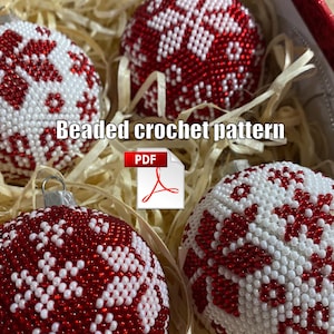 Bead pattern and crochet scheme PDF balls 1.97 inch - New Year decorations by crochet PDF - Bead balls 1.97 inch crochet pattern PDF