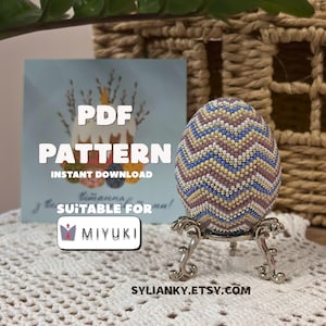 Beaded Easter Egg Pattern, Peyote Stitch Egg Cover Tutorial, DIY Seed Bead Ornament, Spring Bead Weaving Pattern, Instant PDF Download