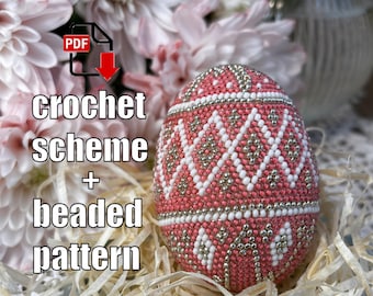 Beaded Crochet Easter Egg Pattern, DIY Faberge Eggs, Simple Bead Patterns, Easter Beading, Handmade Easter Egg Decor, Easter Gift Ideas