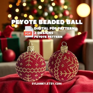3D Beaded Ball Ornament Pattern PDF – Holiday Bauble Tutorial – DIY Christmas Ornament – Seed Bead Design – Instant Digital Download