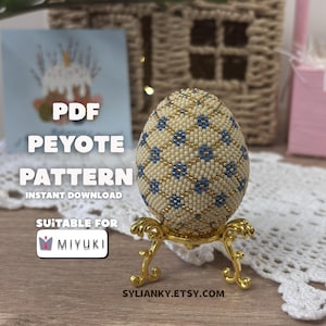 DIY Beaded Easter Egg Pattern, Peyote Stitch Egg Cover Tutorial, Seed Bead Ornament Pattern, Spring Bead Weaving, Instant PDF Download