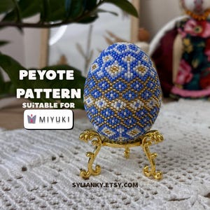 Patroon voor een paasei met kralen – Peyote-techniek in Fabergé-stijl (PDF-handleiding)