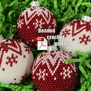Beaded pattern PDF balls 1.57 inch - New Year decorations by crochet PDF - Bead balls 1.57 inch crochet pattern PDF
