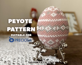 Modello di uovo di Pasqua con perline, perline pasquali, uovo con punto peyote, uova di Pasqua con perline, uova Fabergé con le tue mani Semplici modelli di perline