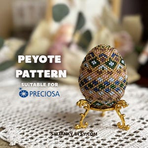 Beaded Easter Egg pattern, Easter beadwork, Peyote stitch egg, Beaded Easter Eggs, Faberge Eggs with your own hands Simple beadwork patterns
