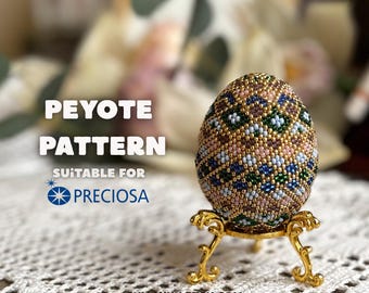 Wzór na jajko wielkanocne z koralikami, wielkanocny haft koralikowy, jajko ściegiem peyote, jajka wielkanocne z koralikami, jajka Fabergé własnymi rękami Proste wzory na haft koralikowy