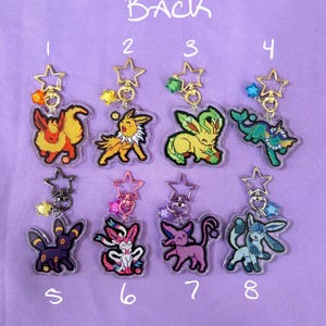 Pokémon/Eeveelution w/ Japanese Snacks Double Sided Keychains// 2in. Keychains image 3