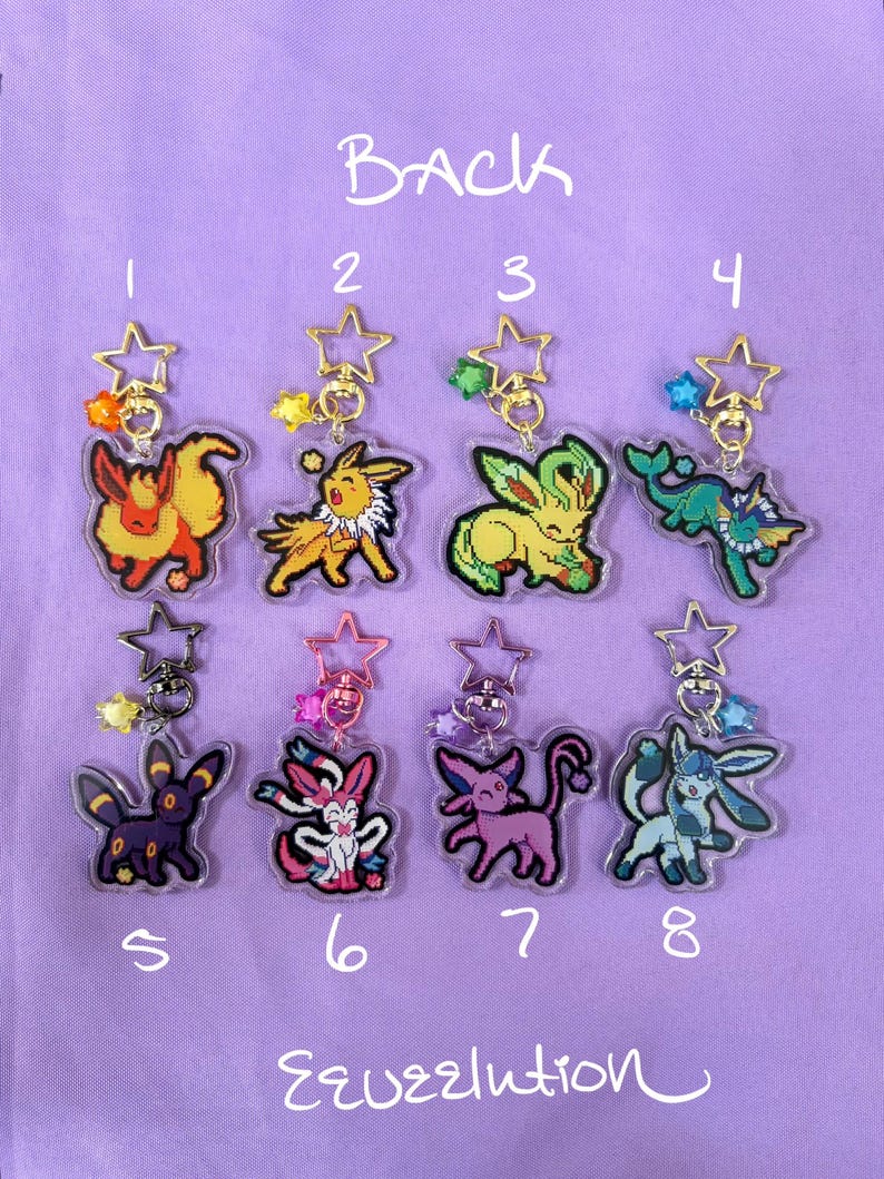 Pokémon/Eeveelution w/ Japanese Snacks Double Sided Keychains// 2in. Keychains image 3