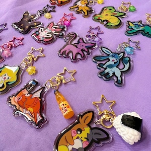 Pokémon/Eeveelution w/ Japanese Snacks Double Sided Keychains// 2in. Keychains image 18