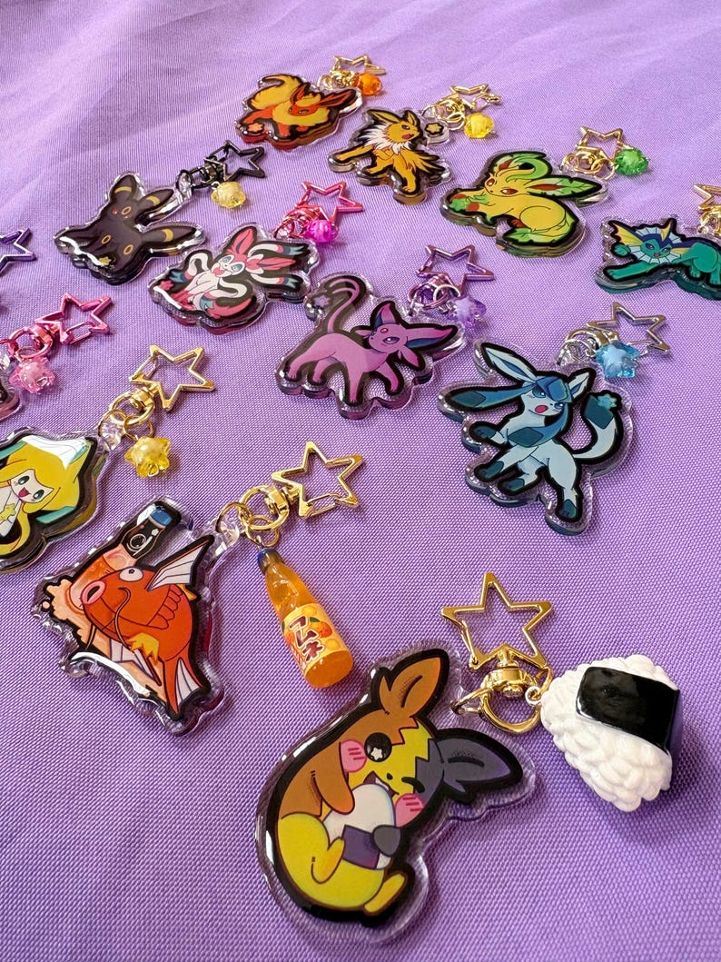 Pokémon/Eeveelution w/ Japanese Snacks Double Sided Keychains// 2in. Keychains image 18