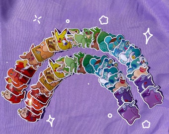 Pokémon w/ Japanese Snacks Stickers// Vinyl 2.5in. Stickers