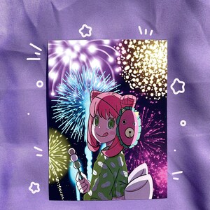 Anya Spy x Anime Firework Festival Prints// Heavy Cardstock Gloss 6in. x 8in.