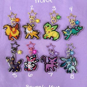 Pokémon/Eeveelution w/ Japanese Snacks Double Sided Keychains// 2in. Keychains image 2