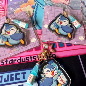 Pokémon/Eeveelution w/ Japanese Snacks Double Sided Keychains// 2in. Keychains 25 Piplup