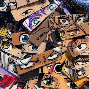 SEMI ACTIVE LISTING (read descrip.) Custom Handpainted Anime Eyes Bookmarks// Acrylic Bookmark/Keychain 9in.