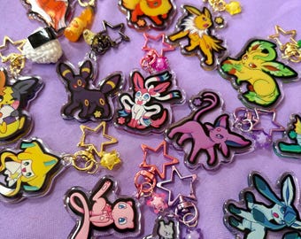 Pokémon/Eeveelution w/ Japanese Snacks Double Sided Keychains// 2in. Keychains