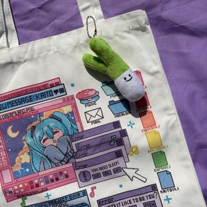 Sleepy Miku Tote Bags// Canvas 13.3 x 14.9in.
