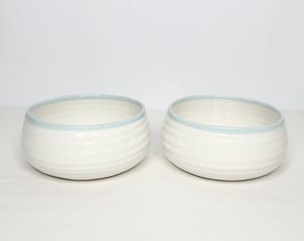 Pair of Portmeirion Sophie Conran Carnivale Celadon 6" All Purpose Coupe Bowls