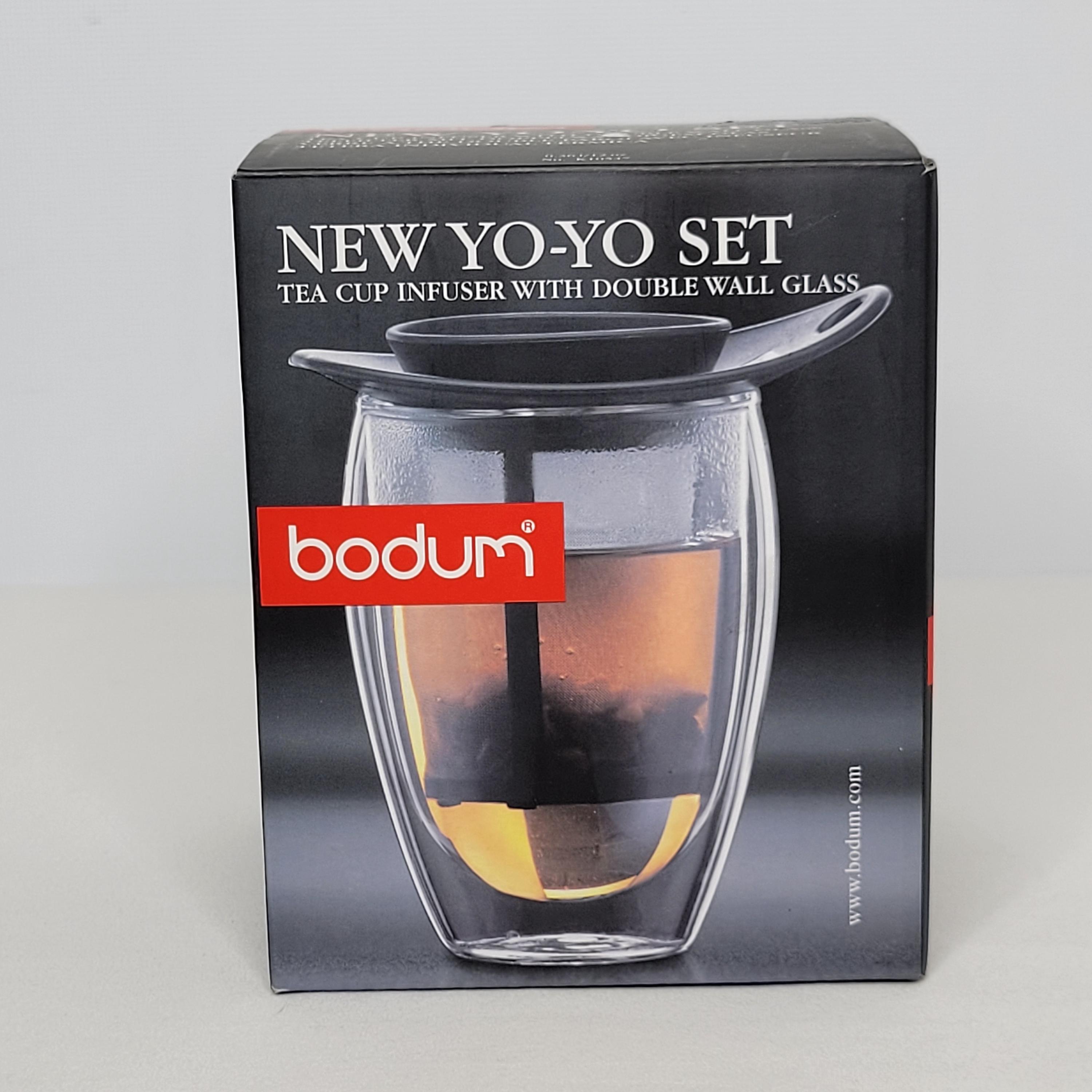Bodum Yo-yo Set Tea Cup Infuser With Double Wall Glass 12 Oz