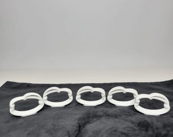 Set of 5 Hutschenreuther Baronesse White Ceramic Napking Rings Holders