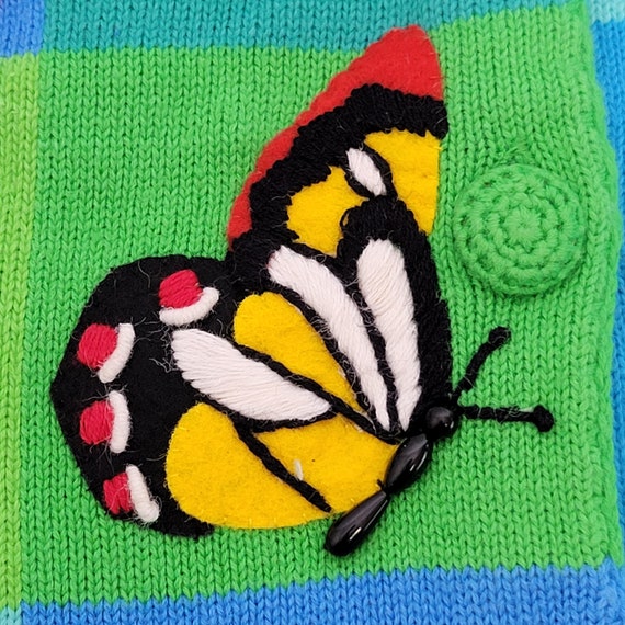 Michael Simon Vintage Checkered Beaded Butterflie… - image 6