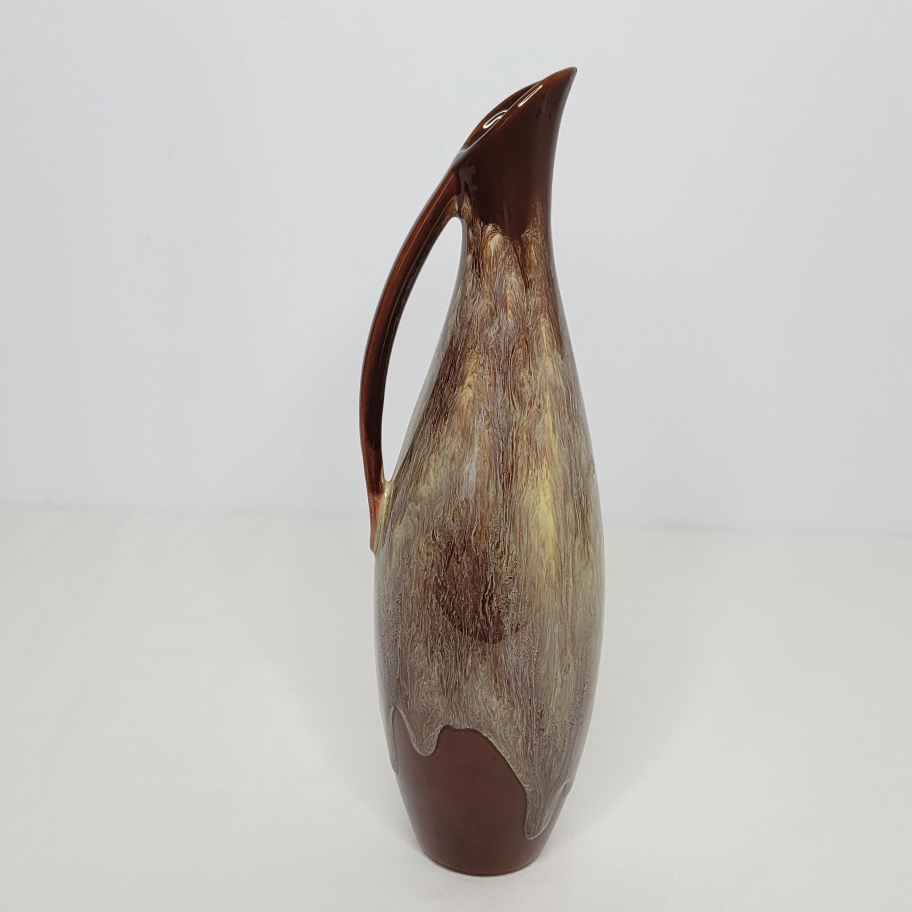 Vintage Blue Mountain Pottery Canada Brown Drip Glaze Ewer Pitcher Redware