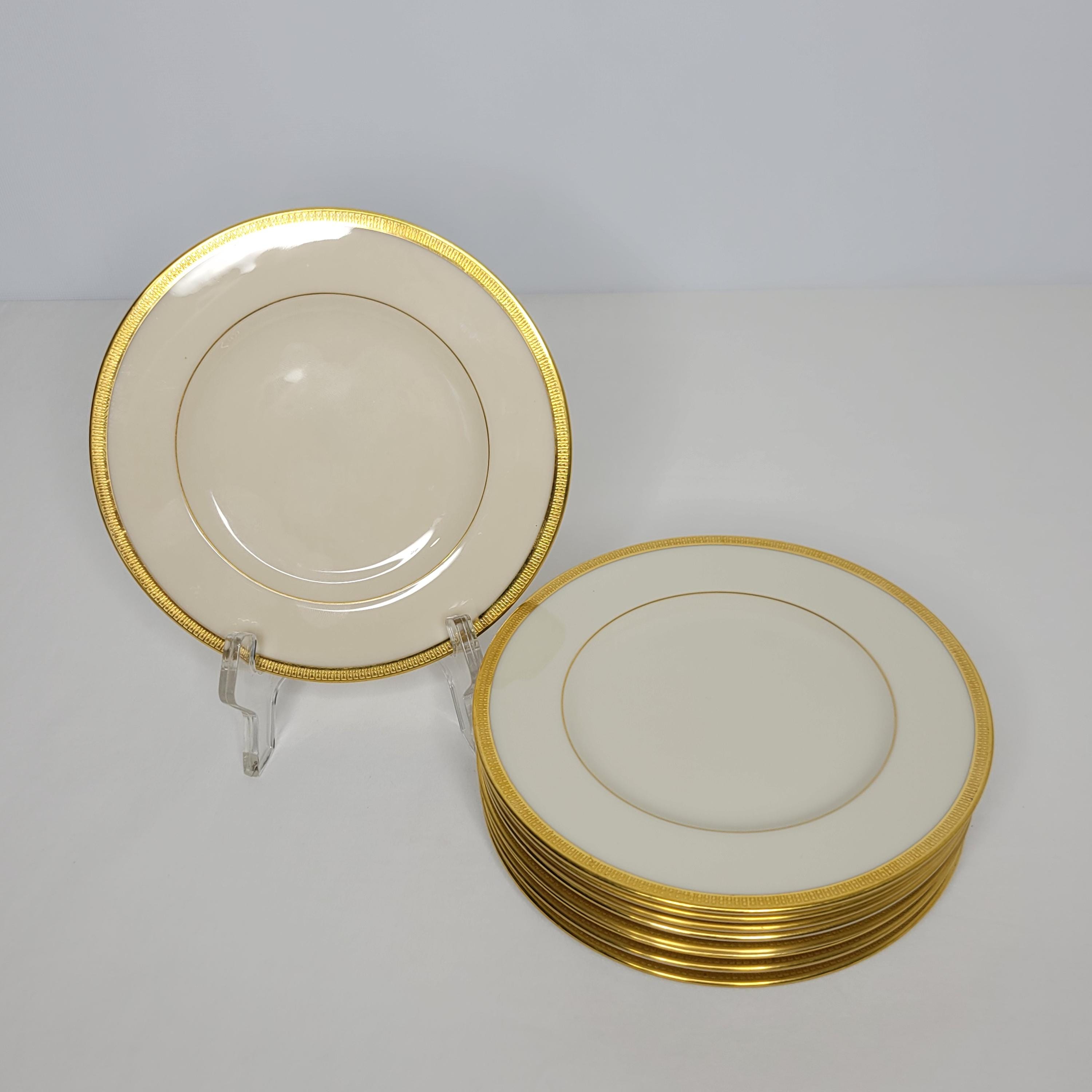 USA製　LENOX TUXEDO 21cmプレート5枚　レノックス　タキシード Lenox, Tuxedo (Gold Backstamp) | Replacements, Ltd.