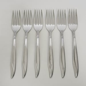 Set of 6 Imperial International IMI18 Stainless Glossy Floral Dinner Forks