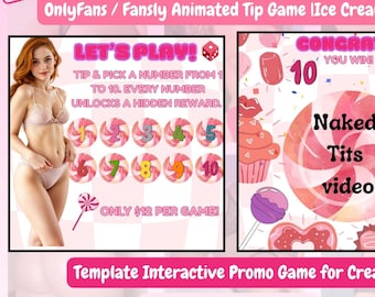 OnlyFans Animated Tip Game Template: Editable GIF for OF, Fansly, Reddit (Canva, Digital Download)