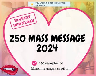 250 OnlyFans Mass Message Starters: Conversation, PVV, Pick Up Lines (Digital Download)