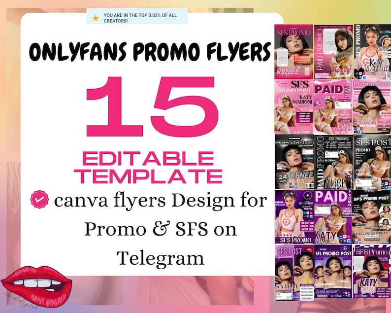 OnlyFans Promo Flyer Templates: 15 Canva Designs (Digital Download) image 1