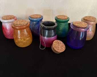 4" Resin Jar w/Cork Lid