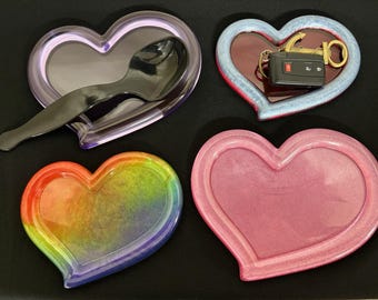 Resin Heart Jewelry Dish