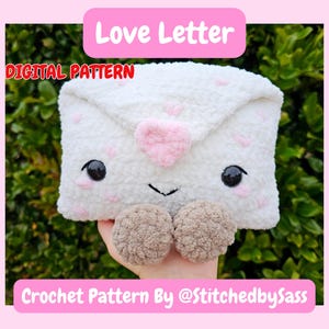 Patrón de crochet con carta de amor