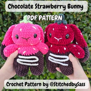 Chocolate Strawberry Bunny Crochet Pattern